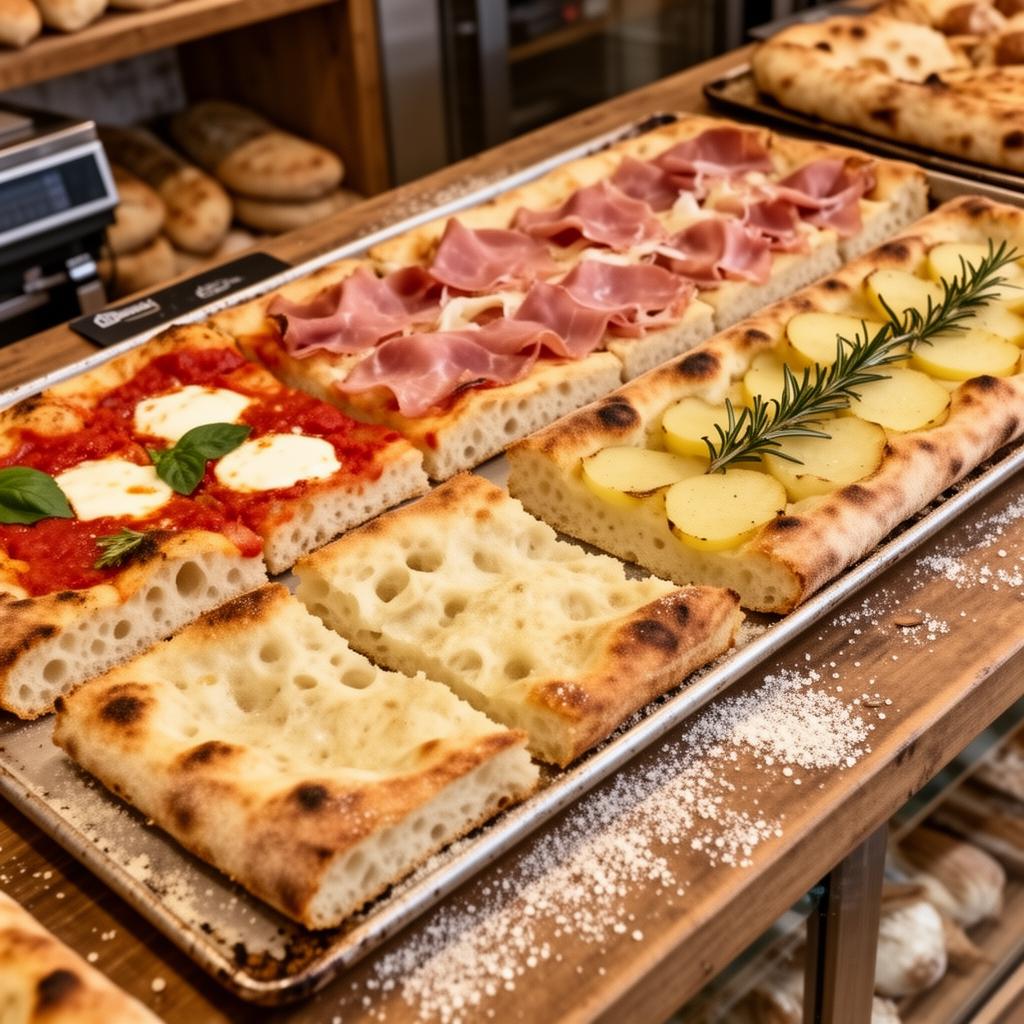Pizza al Taglio — Sheet pan 30×40 cm Home oven 250 °C
