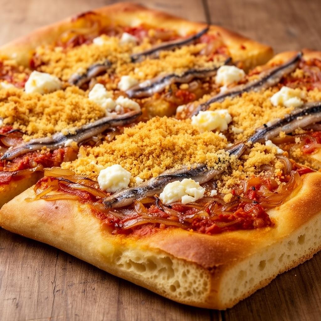Sfincione Pizza — Sheet pan 30×40 cm Home oven 230 °C